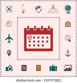 Calendar icon with check mark
