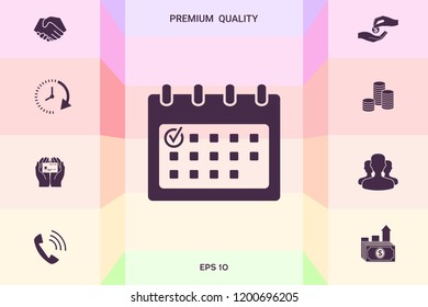 Calendar icon with check mark