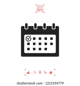 Calendar icon with check mark
