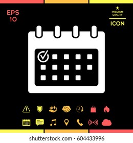 Calendar icon with check mark