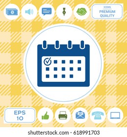 Calendar icon with check mark