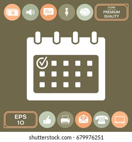 Calendar icon with check mark