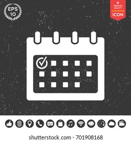 Calendar icon with check mark