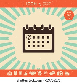 Calendar icon with check mark