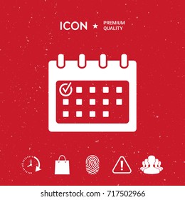 Calendar icon with check mark