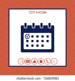Calendar icon with check mark