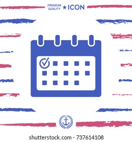 Calendar icon with check mark