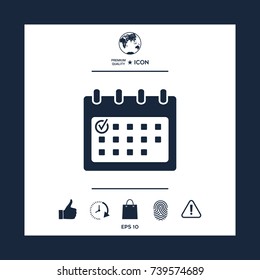 Calendar icon with check mark