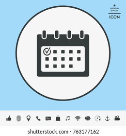 Calendar icon with check mark