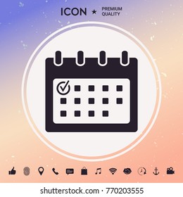 Calendar icon with check mark