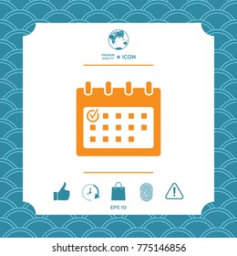 Calendar icon with check mark