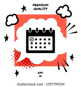 Calendar icon with check mark. Element for your design