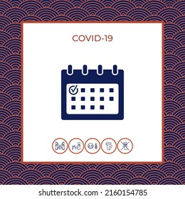 Calendar icon with check mark. Element for your design