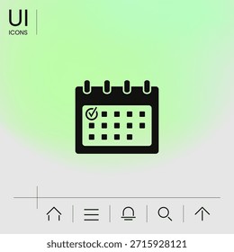 Kalendersymbol mit Kontrollkästchen. Element für Ihr Design