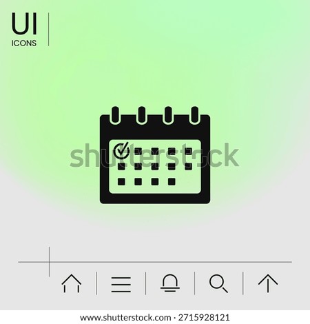 Calendar icon with check mark. Element for your design