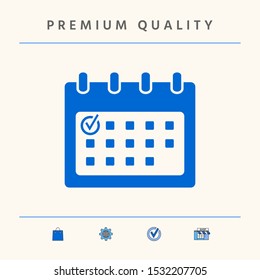 Calendar icon with check mark. Graphic elements for your design
