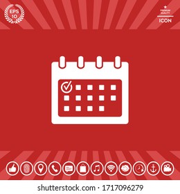 Calendar icon with check mark. Graphic elements for your design