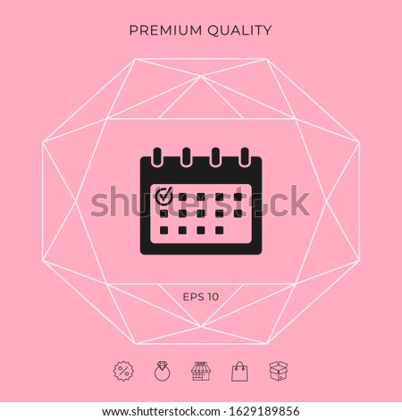 Calendar icon with check mark. Graphic elements for your design