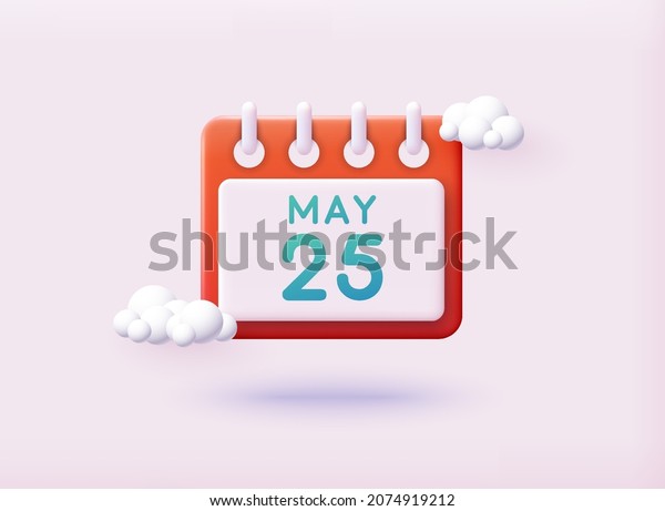 Calendar icon with check sign. 3D Web\
Vector Illustrations.