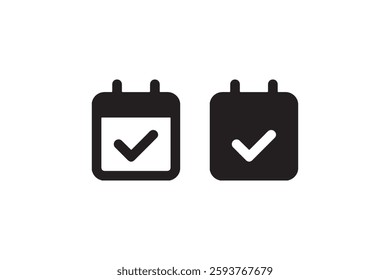 Calendar icon with checkmark symbol Vector