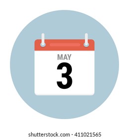 Calendar icon in circle, vector eps10 illustration