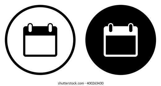 Calendar icon in circle . Vector illustration