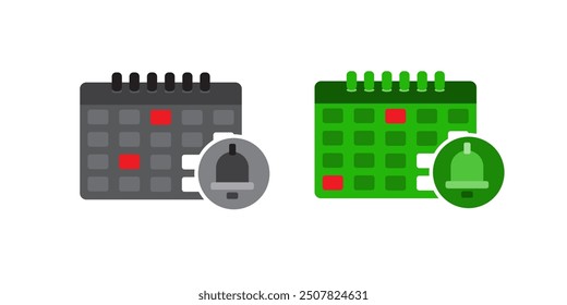 Calendar icon with clock. Icon notice message with clock, agenda symbol with selected important day. Time appointment, reminder date concept, time management. Calendar deadline. Business concept