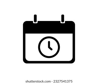 Calendar icon, Calendar and clock icon, vector illustration, flat icon.