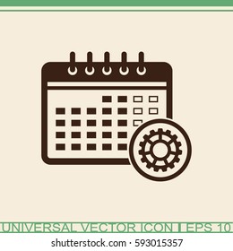 Calendar Icon with cogwheel.