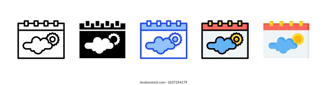 Calendar Icon Collection With Multiple Styles