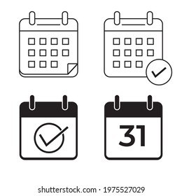 Calendar Icon collection. Set of calendar symbols. Meeting Deadlines icon. Time management .Appointment schedule flat icon icon