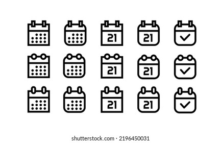Calendar Icon collection. Set of calendar symbols. Appointment schedule flat icon. calendar icons set. flat calendar design. flat schedule icons. flat style - stock vector.