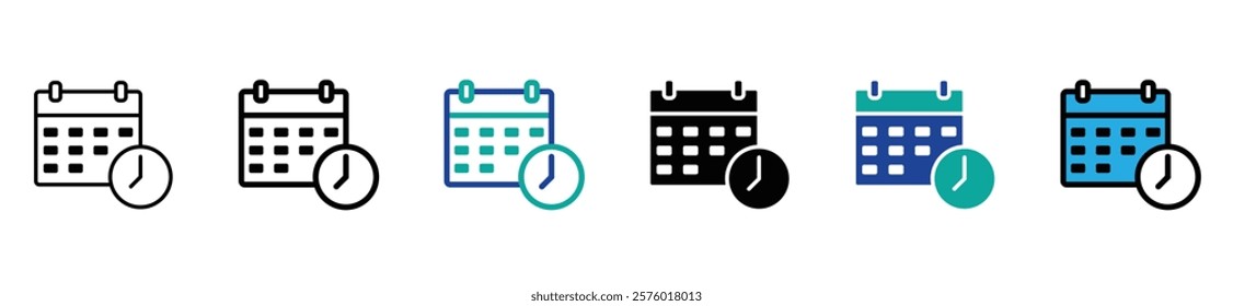 Calendar Icon collection. Set of calendar symbols. Meeting Deadlines icon. Time management .Appointment schedule flat icon icon