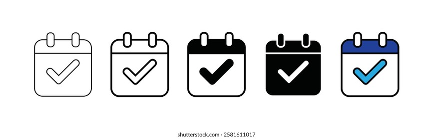 Calendar Icon collection. Set of calendar symbols. Meeting Deadlines icon. Time management .Appointment schedule flat icon