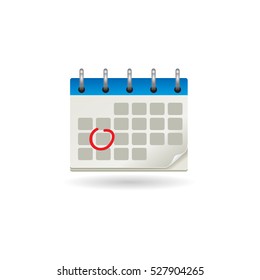 Calendar icon in color. Events organizer reminder