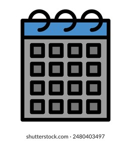 calendar icon color or logo illustration outline black style