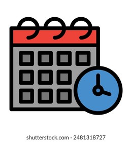 calendar icon color or logo illustration outline black style	