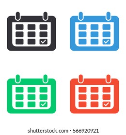 Calendar icon - colored vector  set