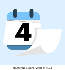 Calendar icon concept, date element, date change on calendar, number of days remaining flat design concept illustration. simple modern graphic elements for blank state ui, infographics.