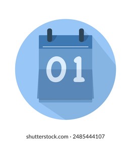 Calendar icon concept, date element, date change on calendar, number of days remaining flat design concept illustration. simple modern graphic elements for blank state ui, infographics.