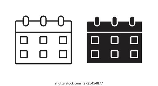 Conjunto de concepto de icono de calendario. Colección de íconos simple