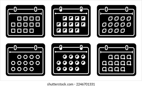 Calendar Icon, Daily Event Planner System Of Organizing Days Vector Art Illustration