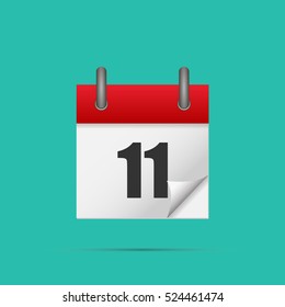 Calendar icon. Calendar date - 11th