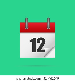 Calendar icon. Calendar date - 12th