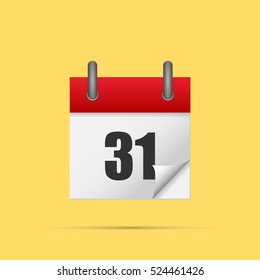 Calendar icon. Calendar date - 31th