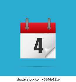 Calendar icon. Calendar date - 4th