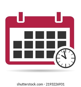 Símbolo de sombra de día del icono del calendario, ilustración vectorial del diseño del organizador de la fecha del evento.