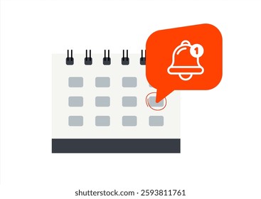 Calendar icon. Calendar date deadline notification. Appointment, schedule, important date. Deadline on a calendar, event notification. Event reminder scheduled on agenda, vector 10 eps.