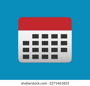 calendar icon. calendar Date Month icon. Isolated on blue background