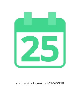 calendar icon with date number in soft pastel color. vector illustration of pay date. flat style icon.